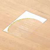 BUDGET Acryl Huwelijk Modern Wit Goud Minimal Acryl Uitnodigingen (Laagn)