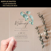 BUDGET Acryl Transparante Trouw Uitnodiging Groene Acryl Uitnodigingen