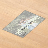 BUDGET Acrylbruiloft Save the Date Ondoorzichtige Acryl Uitnodigingen (Laagn)