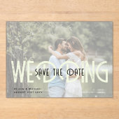 BUDGET Acrylbruiloft Save the Date Ondoorzichtige Acryl Uitnodigingen (Voorkant)