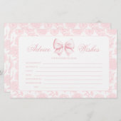 Budget Advies & Wensen Roze strik Baby shower Spel Briefpapier (Voorkant / Achterkant)