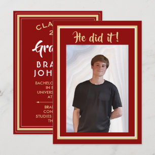 Budget Afstudeer Uitnodiging Foto's Aangepaste Kaa