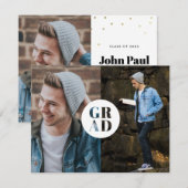 Budget AFSTUDEERDER Glitter Foto Afstuderen Aankon Bedankkaart (Voorkant / Achterkant)