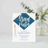 Budget AFSTUDEERDER Pet Blue Gold Gradution Party  (Staand voorkant)