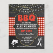BUDGET Afstuderen BBQ Party Chalkboard Uitnodiging (Voorkant)