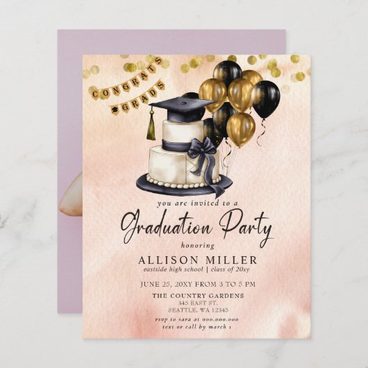 Budget Afstuderen Celebration Foto Afstuderen (Voorkant / Achterkant)