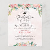 Budget Afstuderen Elegant Floral Script Invitation (Voorkant)