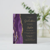Budget Afstuderen Foto Paars Gold Agate nodigt uit (Staand voorkant)