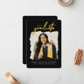 Budget Afstuderen het Afstuderen van de gouden Fot Notitiekaartje (Voorkant / Achterkant in situ)