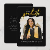 Budget Afstuderen het Afstuderen van de gouden Fot Notitiekaartje (Voorkant / Achterkant)