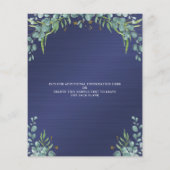 Budget Afstuderen Navy Blue Botanical Invitation (Achterkant)