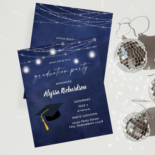 Budget Afstuderen Pet Chalkboard Partij Blauw