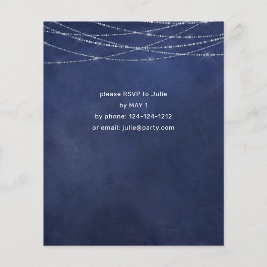 Budget Afstuderen Pet Chalkboard Partij Blauw Flyer (Achterkant)