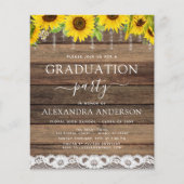 Budget Afstuderen Sunflower Rustic 2023 Uitnodigin (Voorkant)