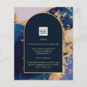 Budget Agate Blue Gold Wedding nodigt QR Code RSVP Flyer (Achterkant)