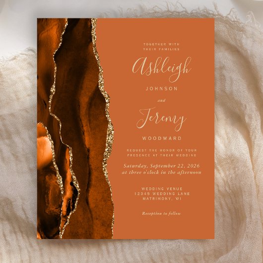 Budget Agate Burnt Oranje Bruin Weddenschap