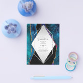 BUDGET Agate EINDPARTY Uitnodigingen Glitter Glamo Flyer (Enkel)