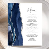 Budget Agate Marine Blue Silver Menu Mariage