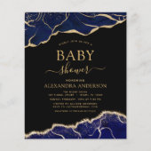 Budget Agate Navy Blue Gold Baby shower (Voorkant)