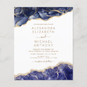 Budget Agate Navy Blue Gold Blue Wedding (Voorkant)