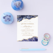 Budget Agate Navy Blue Quinceañera Gold Flyer (Enkel)