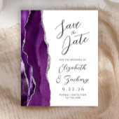 Budget Agate Paarse Silver Script De datum opslaan