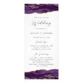 Budget Agate Purple Gold Wedding Programme (Devant)