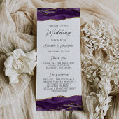 Budget Agate Purple Gold Wedding Programme