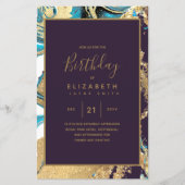 BUDGET Agate Teal Turquoise Gouden Verjaardagsuitn (Voorkant)