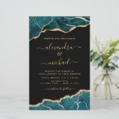 Budget Agate Turquoise Blauwgroen Gold Wedding (Staand voorkant)