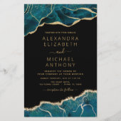 Budget Agate Turquoise Blauwgroen Gold Wedding (Voorkant)