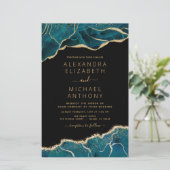 Budget Agate Turquoise Blauwgroen Gold Wedding (Staand voorkant)