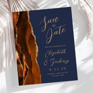 Budget Agate Verbrand Oranje Goud Navy Bewaar de D