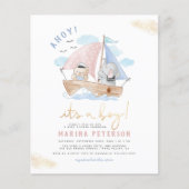 Budget Ahoy Elephant Sailor Baby Boy Baby shower (Voorkant)