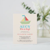 Budget Ahoy is een baby shower-uitnodiging (Staand voorkant)