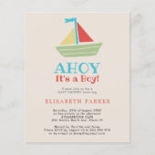 Budget Ahoy is een baby shower-uitnodiging (Voorkant)