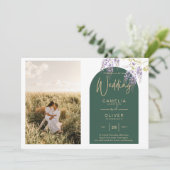 Budget All-in1 FOTO Huwelijk Bruidsbloemen QR Code Kaart (Staand voorkant)