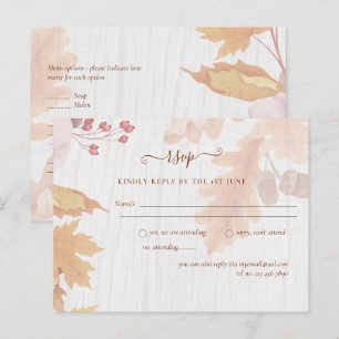 BUDGET All-in-1 Fall leves Terracotta Wedding Briefkaart