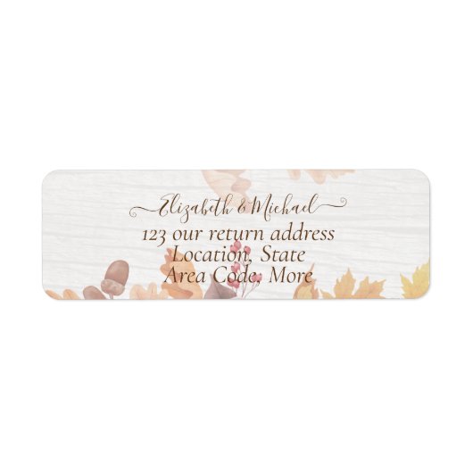 BUDGET All-in-1 Fall leves Terracotta Wedding Etiket (Voorkant)