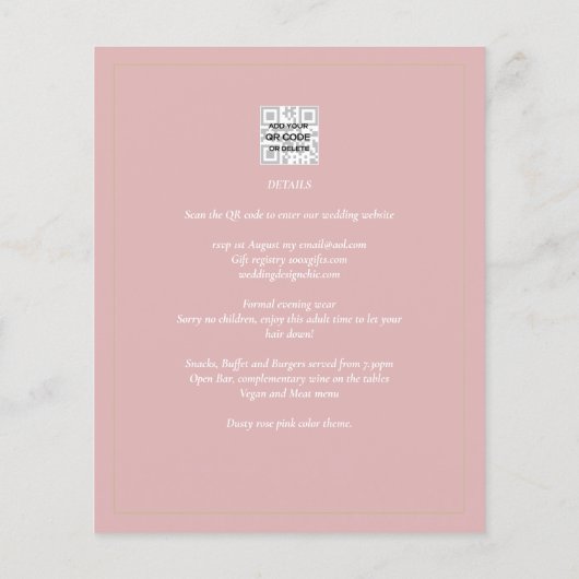 BUDGET All-in-1 Monochroom Ampersand Wedding Flyer (Achterkant)