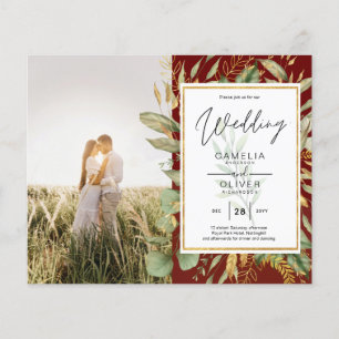 Budget All-in-1 PHOTO Greenery Wedding RSVP QR COD Flyer