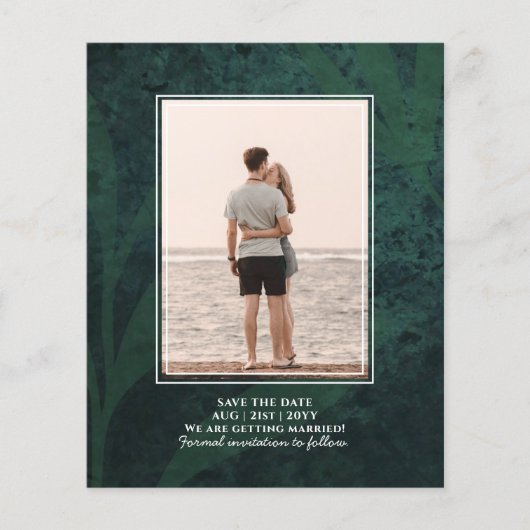 BUDGET All-in-1 Rustic Emerald Green Wedding Flyer (Voorkant)