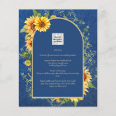 BUDGET All-in-1 Rustic Sunflower BLUE Wedding Flyer (Achterkant)