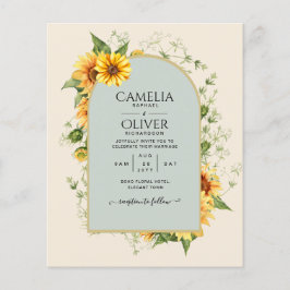 BUDGET All-in-1 Rustic Sunflower Greenery Wedding Flyer