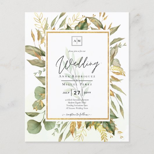 BUDGET All-in-1 Verdure Feuille or Mariage (Devant)