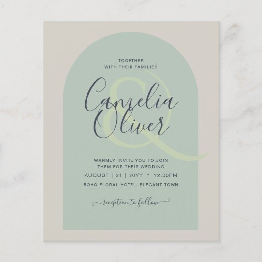 BUDGET All-in-1 Wedding Script Ampersand Arch Flyer (Voorkant)