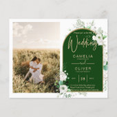 Budget All-in-1 White Roses Green Wedding QR Code (Voorkant)