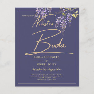 BUDGET All-in-1 Wisteria Dusty Paars Gold Wedding Flyer