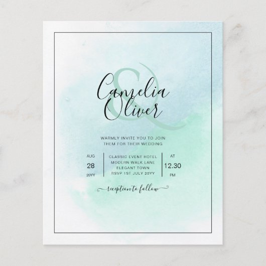 BUDGET All-in-1 Zee Glas Turquoise Trouwfeest (Voorkant)