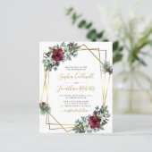 Budget All in One Amaryllis Pine Wedding Invite (Staand voorkant)